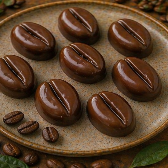 Silikonform Kaffeebohnen - perfekt für feine Desserts & Schokolade - zs04 -