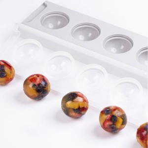 Silikonform 60mm Vollkugel ( Kokosnuss ) - perfekt für feine Desserts & Schokolade