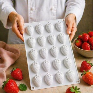 Mini Erdbeer Silikonform – 20 Fach | Für kreative Desserts & Pralinen