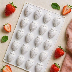 Mini Erdbeer Silikonform – 20 Fach | Für kreative Desserts & Pralinen