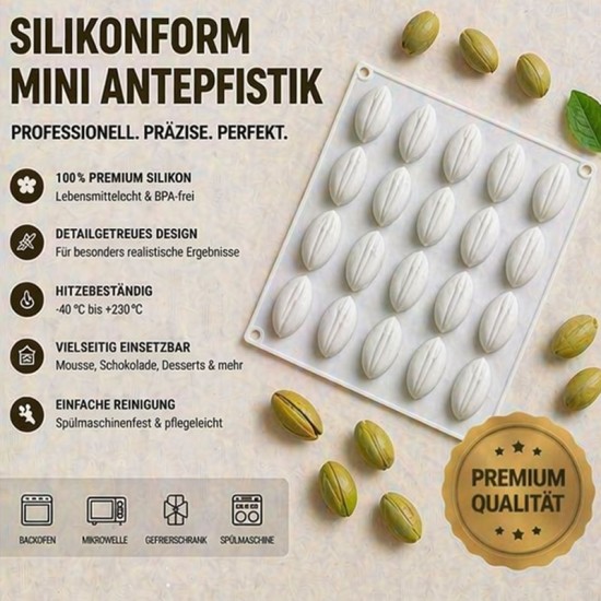 Mini Pistazie Silikonform – 18 Fach | Für kreative Desserts & Pralinen - 1ZS013 -