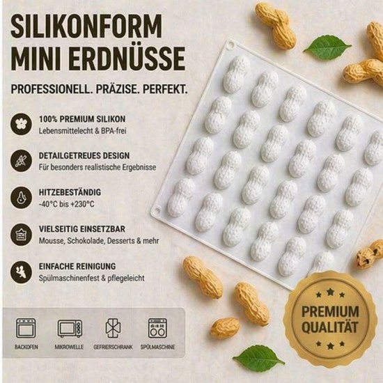 Mini Yer Fıstığı Silikon Kalıp – 15 Gözlü | Yaratıcı Tatlılar ve Pralinler Dondurmalar İçin - 1ZS016 -