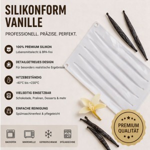 Silikonform Vanilleschote - perfekt für feine Desserts & Schokolade