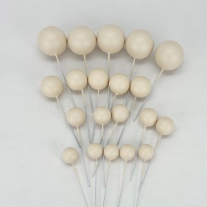 Tortendeko Kugeln | Mini Bälle Tortendeko Ballon | Kuchen Ball Topper | Deko Schaum Ball | Bälle Cake Topper 20 stück Beige