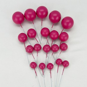 Tortendeko Kugeln | Mini Bälle Tortendeko Ballon | Kuchen Ball Topper | Deko Schaum Ball | Bälle Cake Topper 20 stück Fuchsia