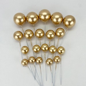 Tortendeko Kugeln | Mini Bälle Tortendeko Ballon | Kuchen Ball Topper | Deko Schaum Ball | Bälle Cake Topper 20 stück Gold