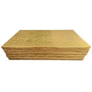 3cm Cake Board | Tortenunterlage Rechteckig  | Cake Drum | Karton Pappe | Kuchenplatte | Tortenplatte für Torten und Kuchen Gold 35x45 cm