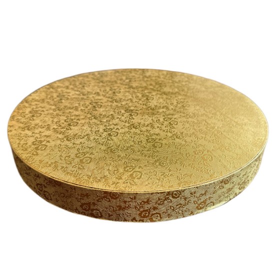 3cm Cake Board | Tortenunterlage Rund | Cake Drum | Karton Pappe | Kuchenplatte | Tortenplatte für Torten und Kuchen Gold 26 cm - KN202 - Mytortenland