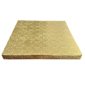 3cm Cake Board | Tortenunterlage Viereck| Cake Drum | Karton Pappe | Kuchenplatte | Tortenplatte für Torten und Kuchen Gold 35x35 cm