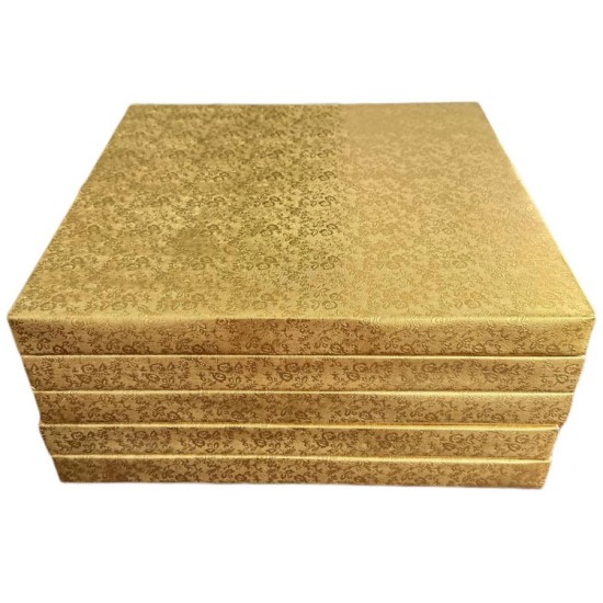 3cm Cake Board | Tortenunterlage Viereck| Cake Drum | Karton Pappe | Kuchenplatte | Tortenplatte für Torten und Kuchen Gold 35x35 cm - KN211 - Mytortenland