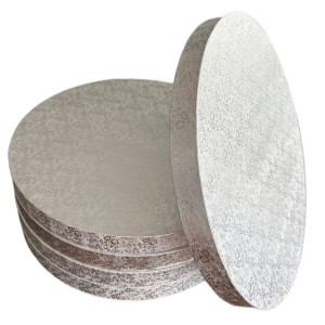 3cm Cake Board | Tortenunterlage Rund | Cake Drum | Karton Pappe | Kuchenplatte | Tortenplatte für Torten und Kuchen Silber 24 cm