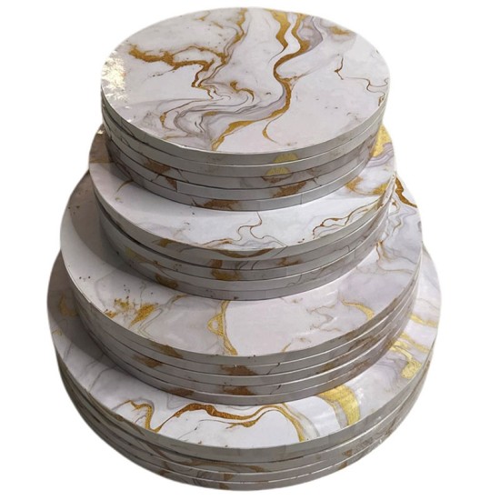 Pasta Altlığı / Cake Board – Mermer Desenli Beyaz Altın Detaylı 36 cm - kn306-1ad Pasta Altlığı / Cake Board – Mermer Desenli Beyaz Altın Detaylı 36 cm - kn306-1ad - Mytortenland