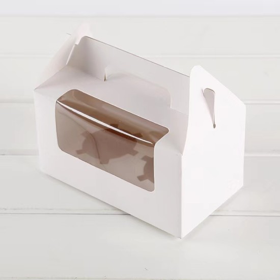 Cupcake Box mit Sichtfenster / Muffin Box / Cup Cake Box 4  lü - CBH2 - Mytortenland