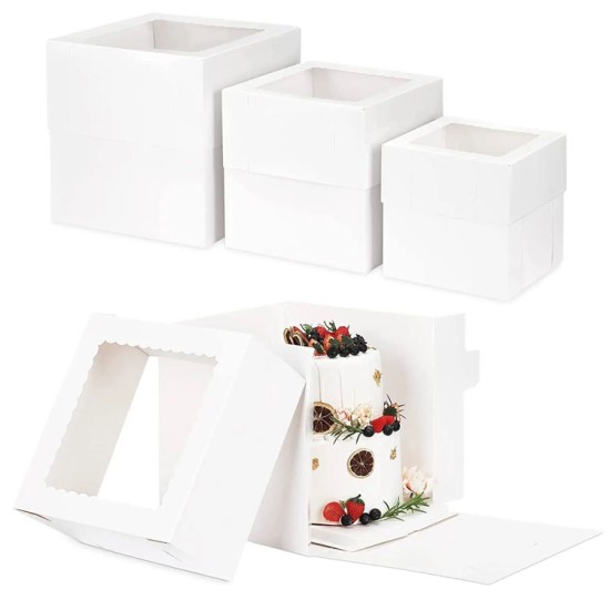 XXL Verkürzbare Tortenkarton / Tortenbox mit Sichtfenster 50x50x50cm - CP50 - Mytortenland