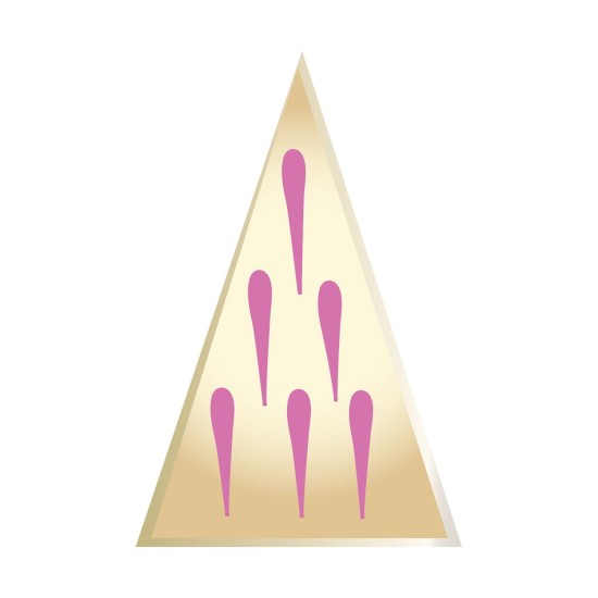 Schokoladenaufleger Dreieck Rosa Tropfen Muster 384 Stück - Us-010 - Vitray