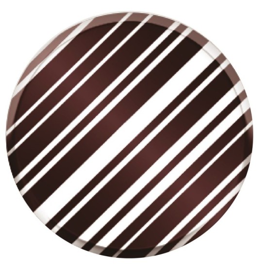 Schokoladenaufleger Dunkel Kreis Weiß Liniert 288 Stück - Bt-002 - Vitray