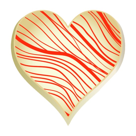 Schokoladenaufleger Herz Rotem Muster 288 Stück - klp-005 - Vitray