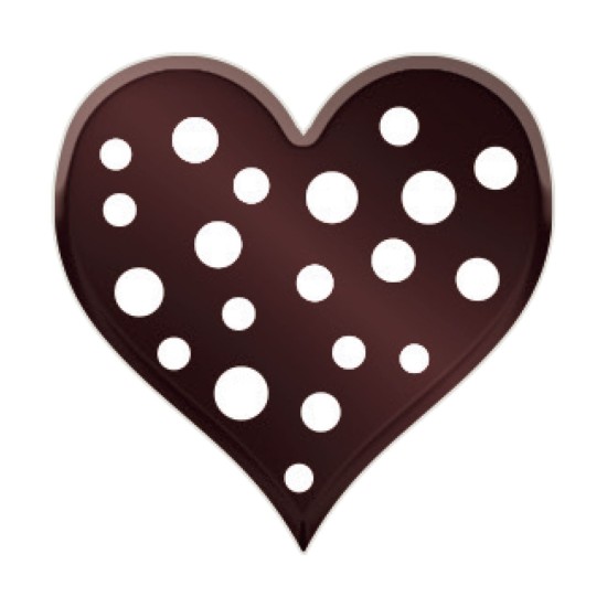Schokoladenaufleger Herz Weiß gepunktet 288 Stück - Bt-008 - Vitray