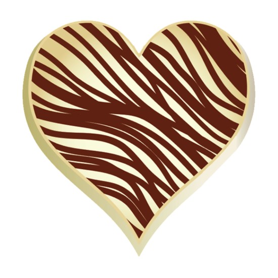 Schokoladenaufleger Herz Zebra Muster 288 Stück - klp-004 - Vitray