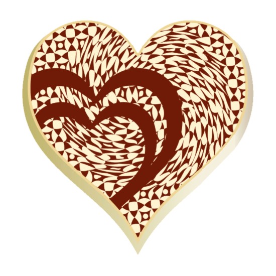 Schokoladenaufleger Herz mit Herz Motiv  288 Stück - klp-003 - Vitray