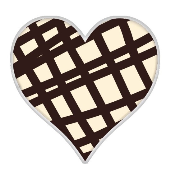Cikolata Dekor Siyah Cizgili Kalp288  Adet - klp-012 - Vitray