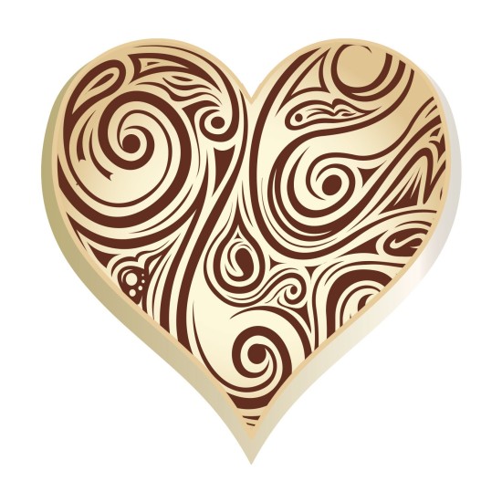 Schokoladenaufleger Herz mit Wellen Muster 288 Stück - klp-006 - Vitray