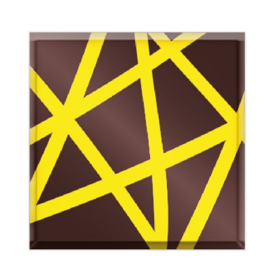Schokoladenaufleger Quadratisch Gelb gemustert 288 Stück - Ks-Bt-005 - Vitray
