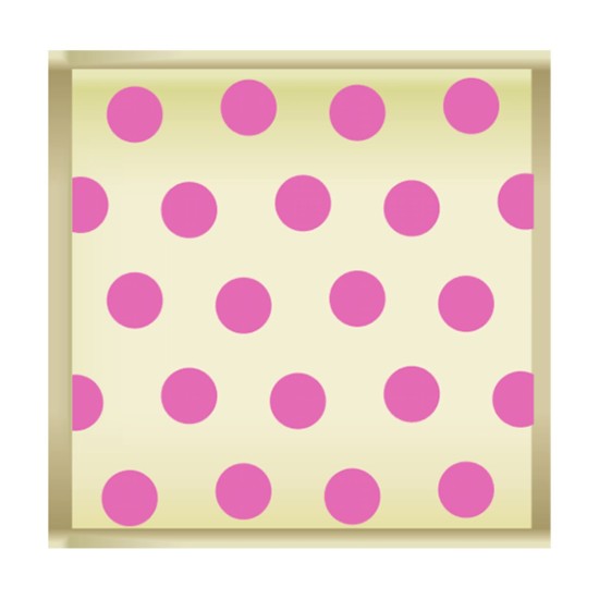 Schokoladenaufleger Quadratisch Pink gepunktet 288 Stück - ks-0017 - Vitray