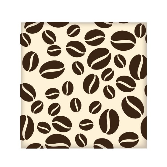 Schokoladenaufleger Quadratisch mit Kaffeebohnen muster  288 Stück - ks-052 - Vitray