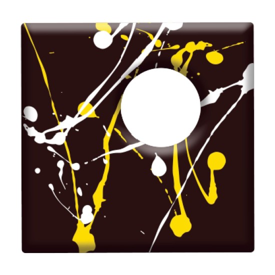 Schokoladenaufleger Quadratisch mit Loch Flecken Muster Gelb 288 Stück - DK-002 - Vitray