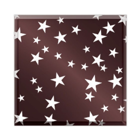 Schokoladenaufleger Quadratisch mit Sternen 288 Stück - Bt-025 - Vitray