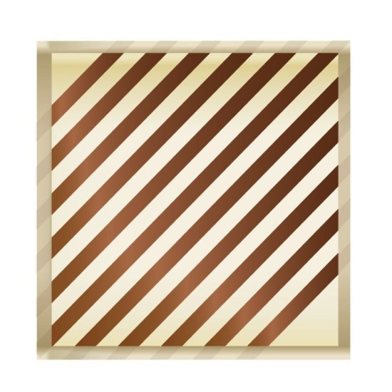 Schokoladenaufleger Quadratisch weiß mit braunen linien 288 Stück - ks-003 - Vitray