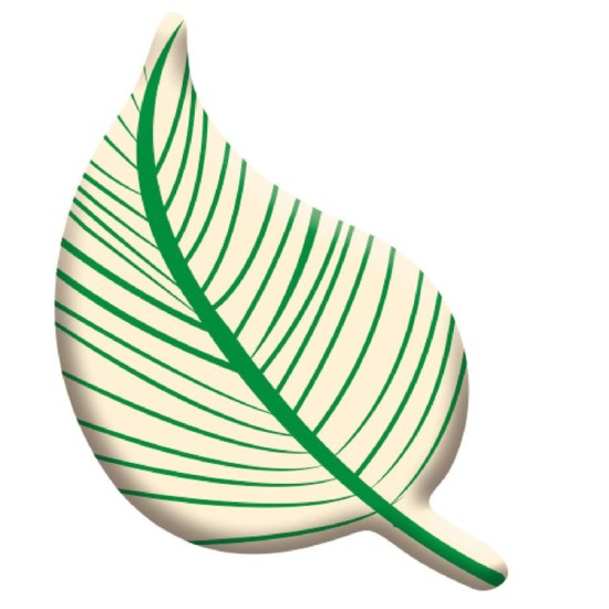 Schokoladenaufleger Weißes Blatt mit Grün 360 Stück - Ys-003 - Vitray