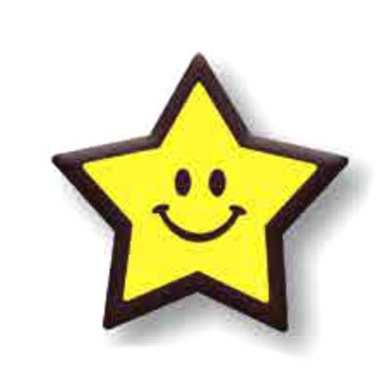 Schokoladenaufleger Stern mit gelben Smiley 288 Stück - Yld-006 - Vitray