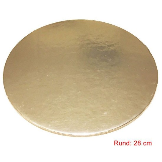 Tortenunterlage / Tortenuntersetzer Rund Gold 28 cm 10 stk. - AKB05-10 -