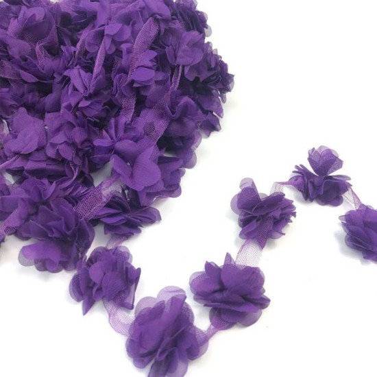 Violett Laserschnitt Blumen 10 meter - My-M10 - Mytortenland