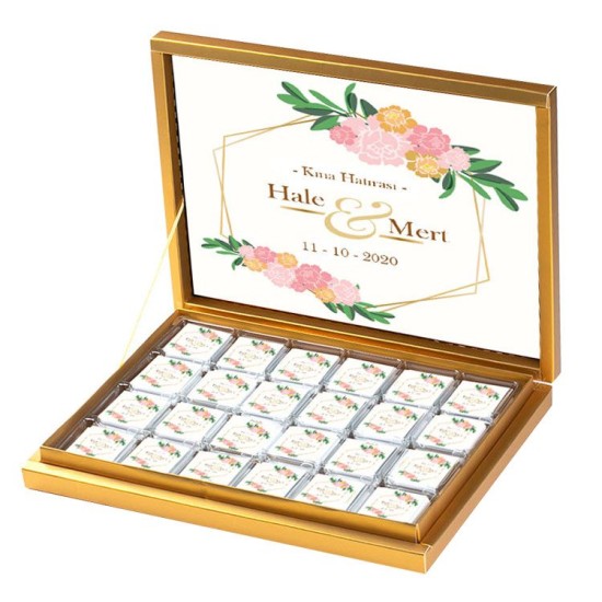 Thema Blumen Viereck ( Madlen & Box ) Selbst Sticker - Etiketten - D007 - Mytortenland