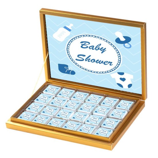 Baby Shower Viereck ( Madlen & Box ) Selbst Sticker - Etiketten - B012 - Mytortenland