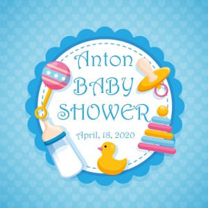 Baby Shower Viereck ( Madlen & Box ) Selbst Sticker - Etiketten 