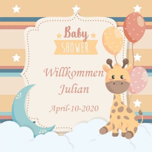 Baby Shower Viereck ( Madlen & Box ) Selbst Sticker - Etiketten 