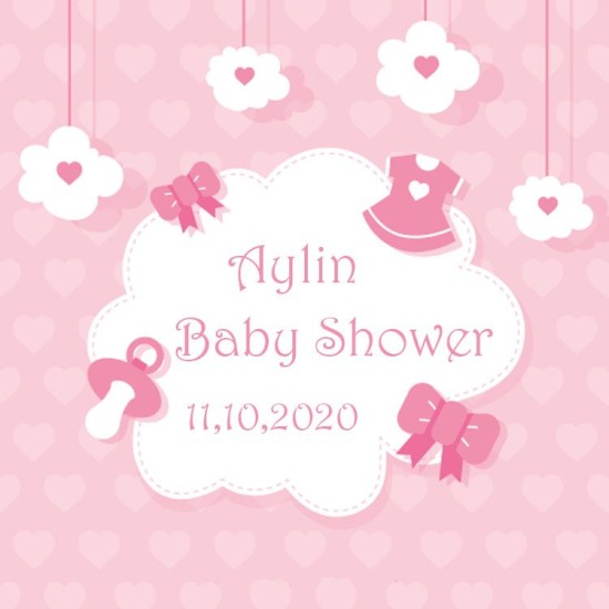 Baby Shower Viereck ( Madlen & Box ) Selbst Sticker - Etiketten - B003 - Mytortenland