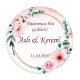 Çiçek Temalı Yuvarlak Etiketinizi Kendiniz Tasarlayın - KVN003 - Mytortenland