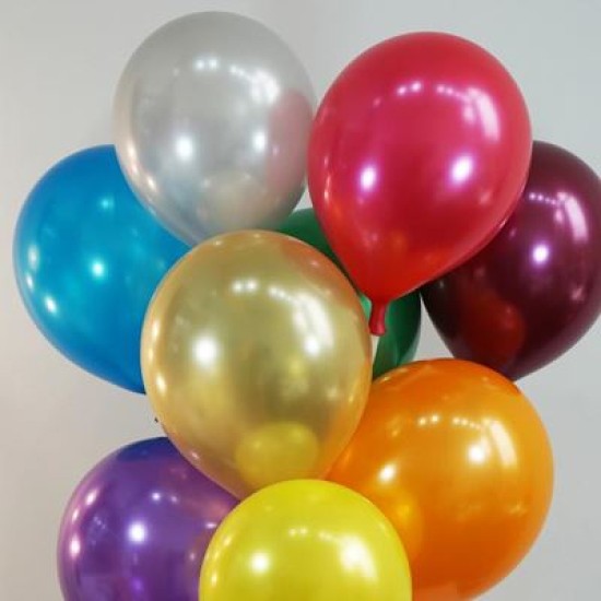 Renkli Metalik Balon 15 Adet - AS-001 -