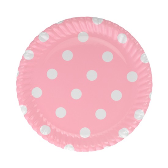Party Teller Pink mit weißen Pünktchen - A3030 - Mytortenland