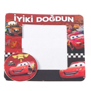 iyiki Doğdun Cars Bilderrahmen mit Magnet 1 Stück