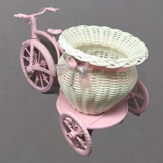 Fahrrad mit Vasenform Korb mit Rosa Blumen - YCL03 - Mytortenland