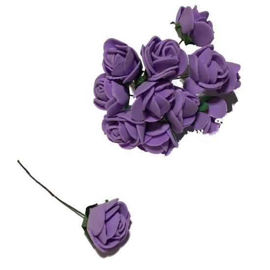 Lila Miniatur Rosen Kleine Blumen 12 stück - Y5506-1 - Mytortenland