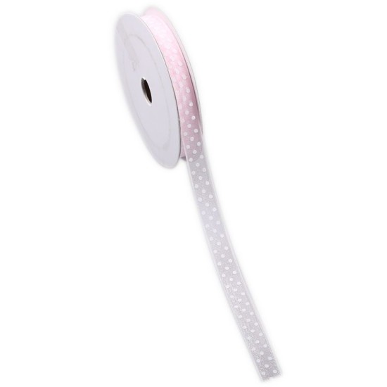 Pink Schleifenband mit weiße Pünktchen - YT11 - Mytortenland
