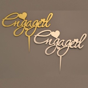 Cake Topper ENGAGED Gold / Silber 