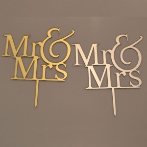 Cake Topper Mr & Mrs Gold / Silber 